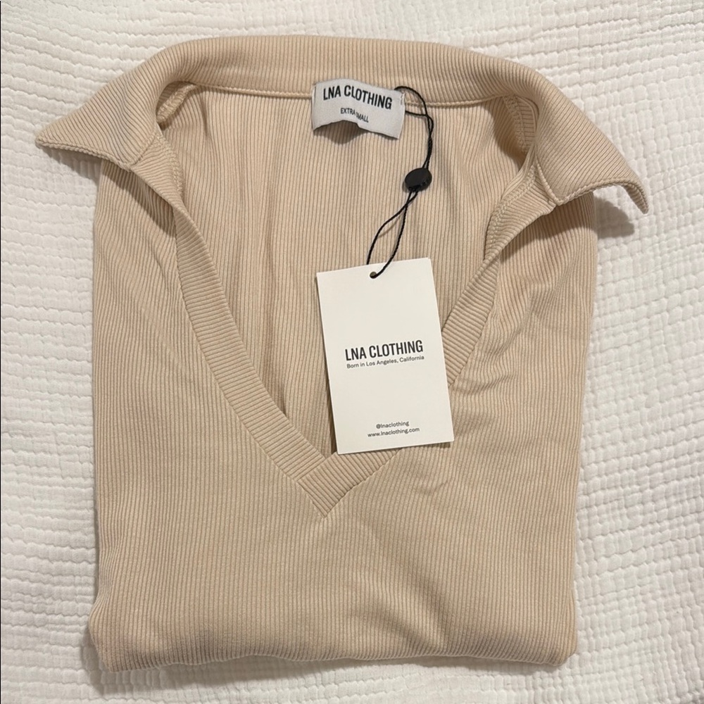 LNA Women's Tan Ribbed Top